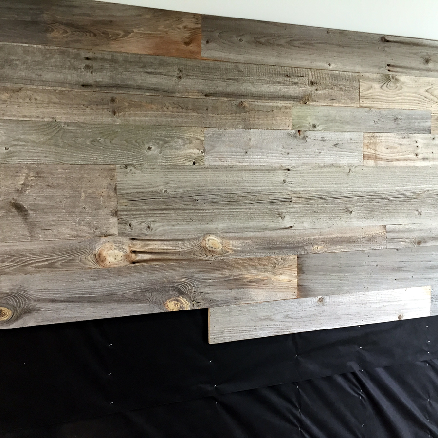 installing the reclaimed wood