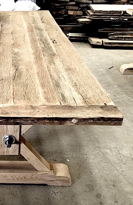rustic table, reclaimed table, old oak table