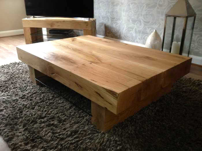 Old beam table tops and recycled wood dining table