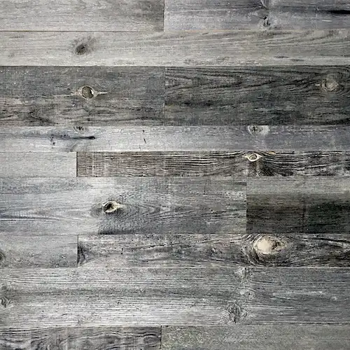  Une vue rapprochée d'un mur en bois vieux gris 
