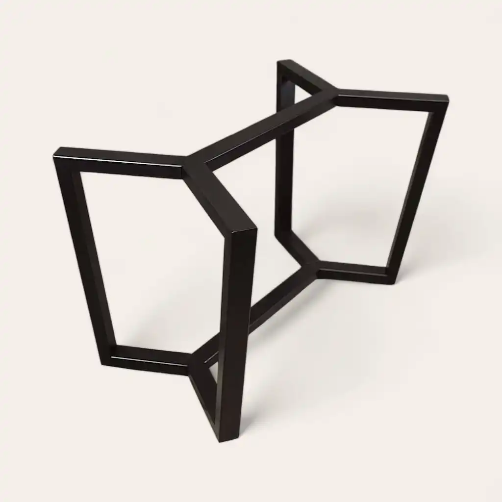  Structure de table géométrique abstraite noire sur fond blanc. 